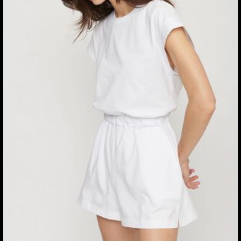 White Romper - Tee shirt style - Size XS